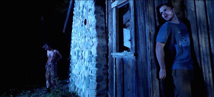 After going home to come out to his parents, Hunter (Brian Raetz, right) and friends find themselves the target of the maniac