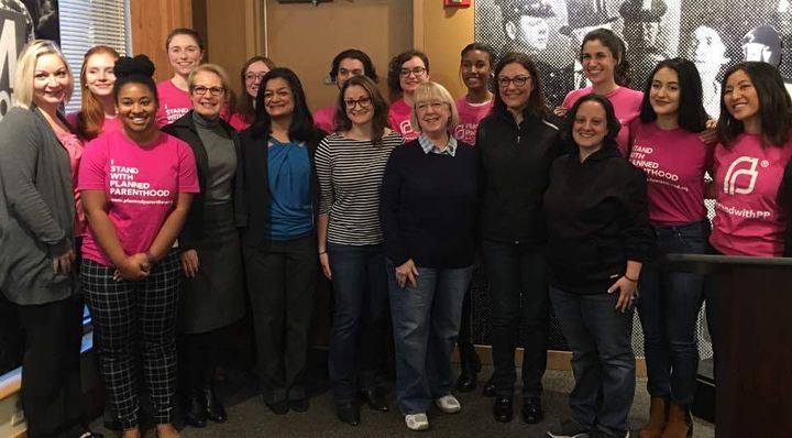 Senator Murray stands with Reps. DelBene and Jayapal, and women’s health advocates Jan. 14, 2017 at Planned Parenthood. Photo: C. Alderson, The Seattle Lesbian 