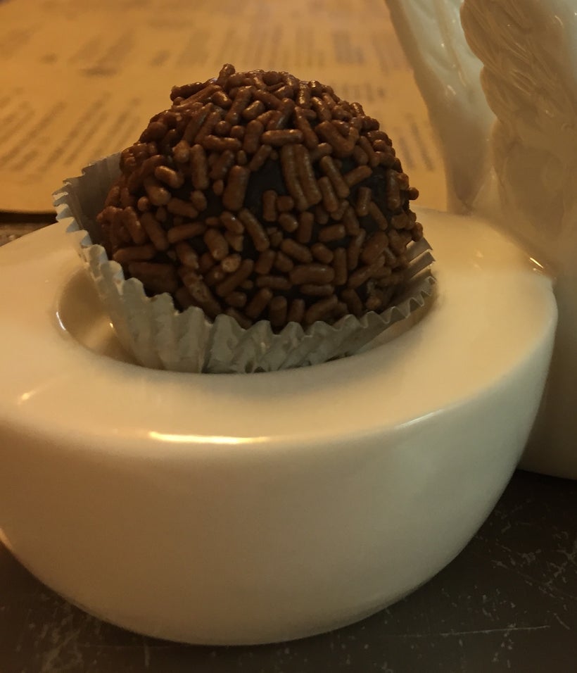 The brigadeiro, a classic Brazilian dessert.