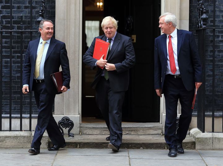 Less than a third of voters trust the Government’s so-called 'Three Brexiteers', Liam Fox, left, Boris Johnson and David Davis 'to do what is right'