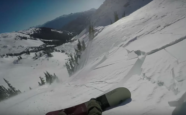 Watch The Moment This Snowboarder's High-Tech Backpack Saved This
