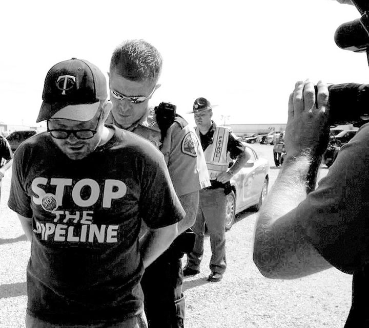 <p>Taylor Brorby, author of <em>Coming Alive, </em> being arrested. “Environmental writing is often beautiful and moral, but rarely is it as honest as this. Kentucky farmers have Wendell Berry; North Dakota roustabouts have Taylor Brorby.” —<strong>Jeffrey Lockwood</strong>, author of <em>Behind the Carbon Curtain: The Energy Industry, Political Censorship and Free Speech</em> </p>