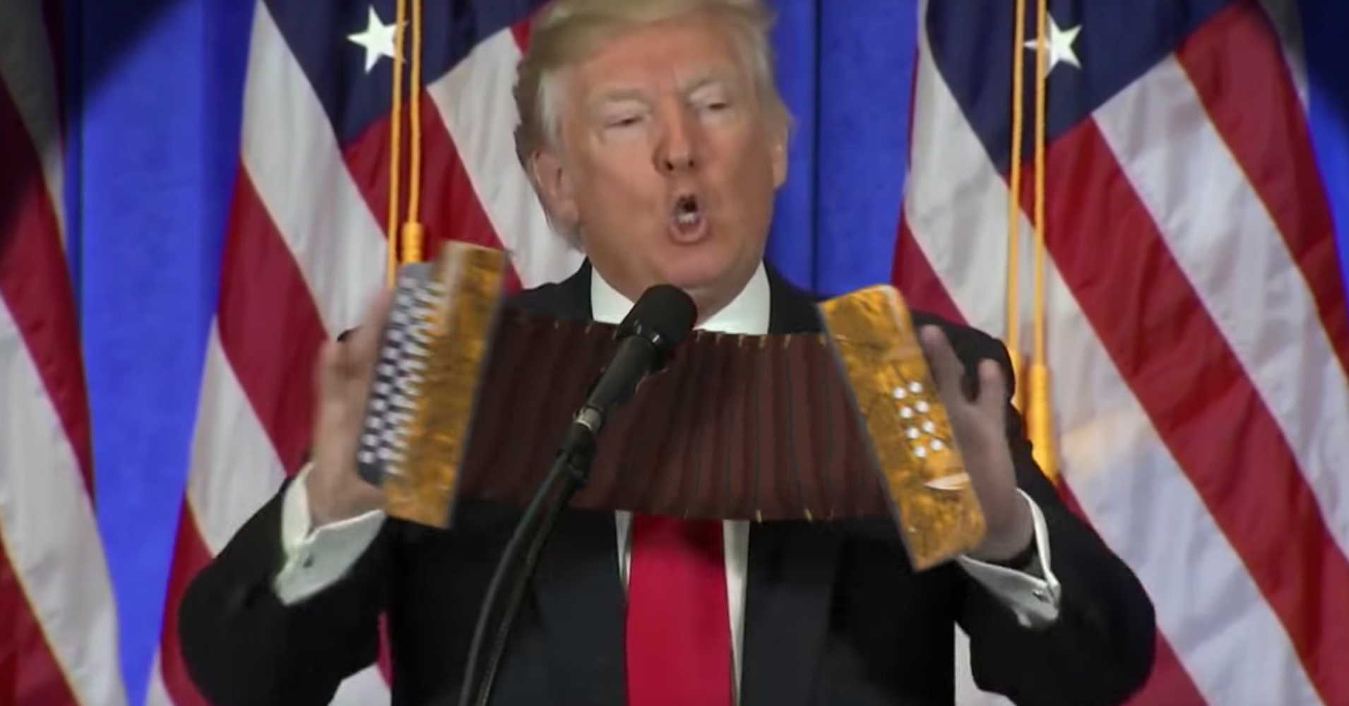 Accordion playing trump