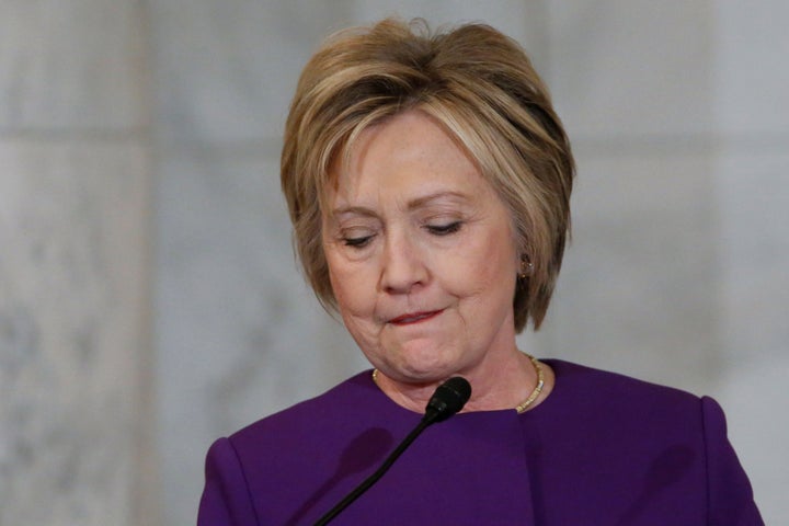 Former Secretary of State Hillary Clinton delivers remarks at a ceremony to unveil a portrait honoring retiring Senate Minority Leader Harry Reid on Capitol Hill in Washington, U.S. December 8, 2016.