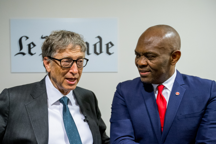 Tony Elumelu with Bill Gates at the Le Club de I’Economie in France, organized by leading French newspaper, Le Monde, October 2016