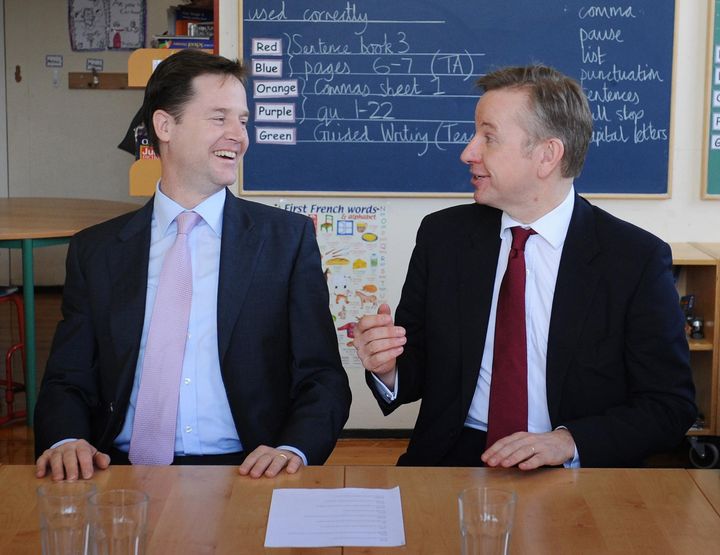 Nick Clegg and Michael Gove before the pair fell out