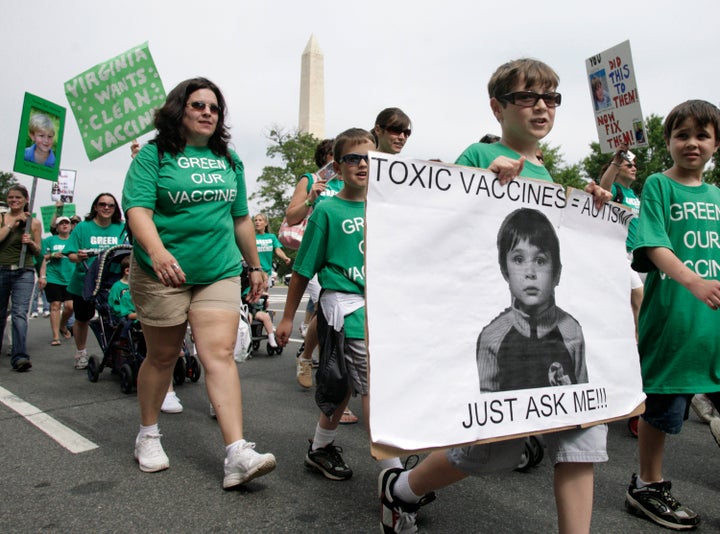 Families from across the U.S. living with autism take part in a rally calling to eliminate toxins from children's vaccines in Washington June 4, 2008. Various U.S. government agencies and non-government health experts agree there is no evidence that can link autism to any kind of vaccine, but a small and highly vocal group of activists remain unconvinced.