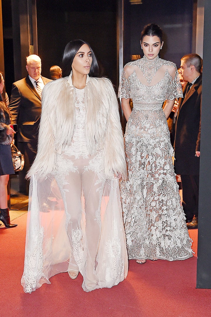 Kim K. And Kendall Jenner Rock Sheer Gowns For Their Ocean s