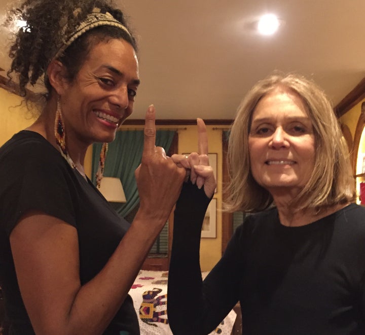 Founder of 1@1, Aly Palmer, with Gloria Steinem (right)