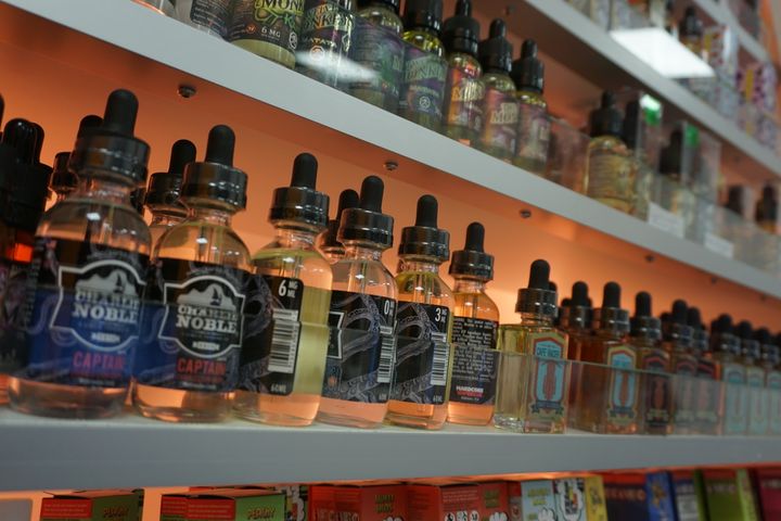 Range of e-liquids available at the Vapor Shop in Leuven