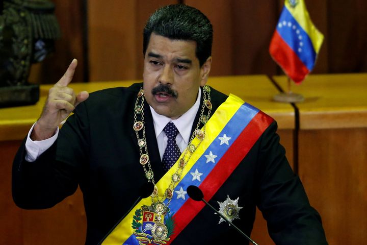 Maduro speaks during his annual report on the state of the nation at the Supreme Court in Caracas on Jan. 15, 2017.