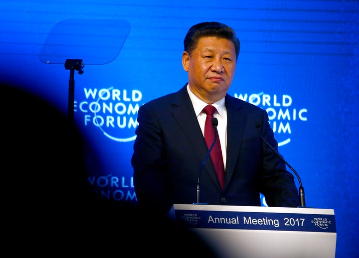 Chinese President Xi Jinping attends the World Economic Forum annual meeting in Davos, Switzerland, on Tuesday.