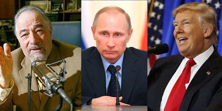 Left: Radio host Michael Savage. Middle: Russian President Vladimir Putin Right: Donald Trump