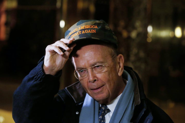 Billionaire investor Wilbur Ross, chairman of Invesco Ltd subsidiary WL Ross & Co, departs Trump Tower after a meeting wi