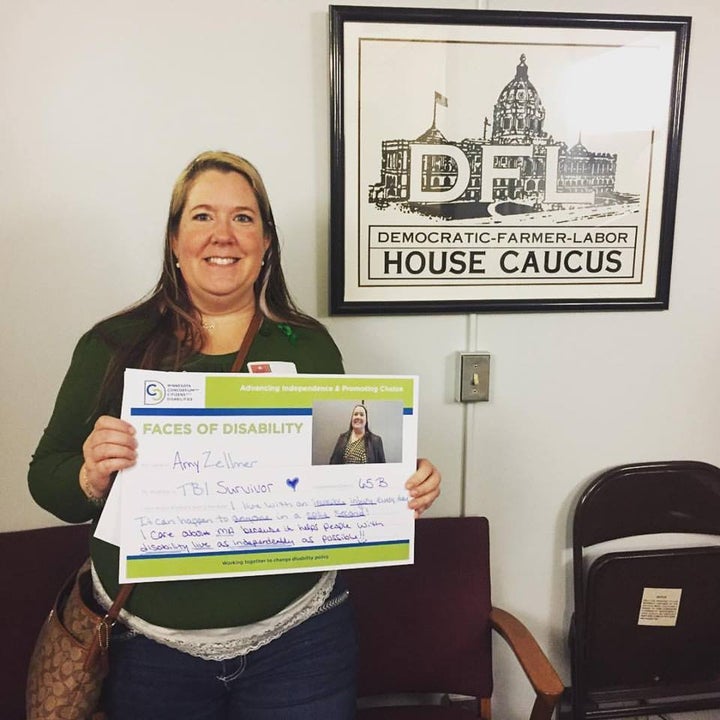 <p>Delivering my TBI poster to my House Representative, Carlos Mariani</p>