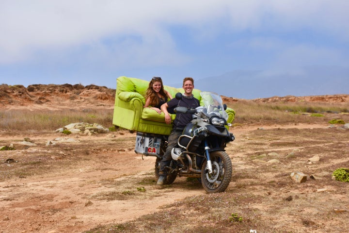 Tom, Lorna and their trusty sofa. 