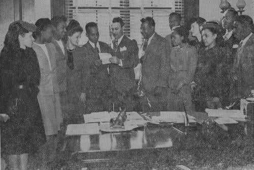 Members of the Southern Negro Youth Congress Meet with Idaho Senator Glen Taylor 