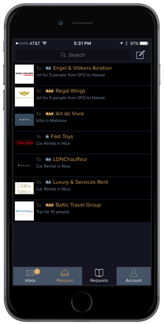 VERITAMO mobile app: requests