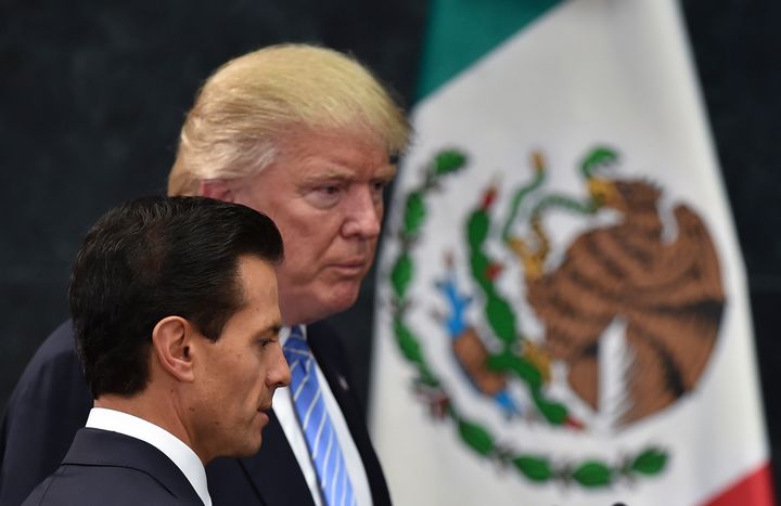 Donald Trump and Mexican President Enrique Pena Nieto. Mexico City. Aug. 31, 2016.
