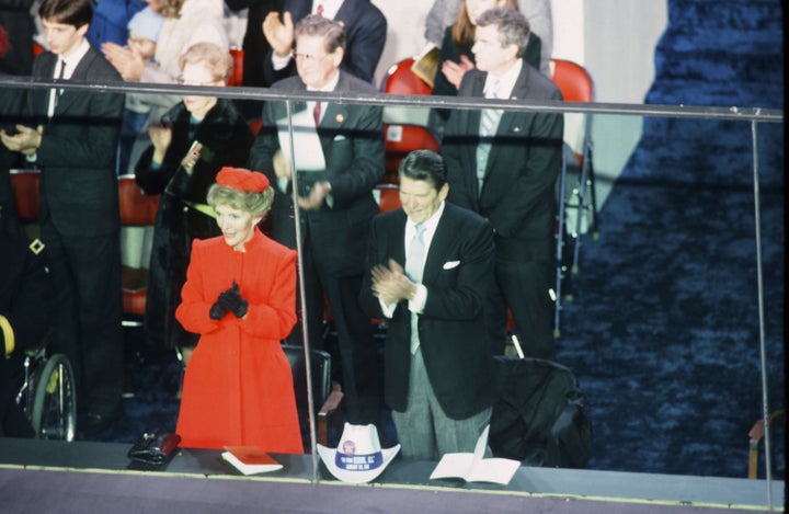 Nancy Reagan at Ronald Regan's inauguration, Jan. 20 1981.