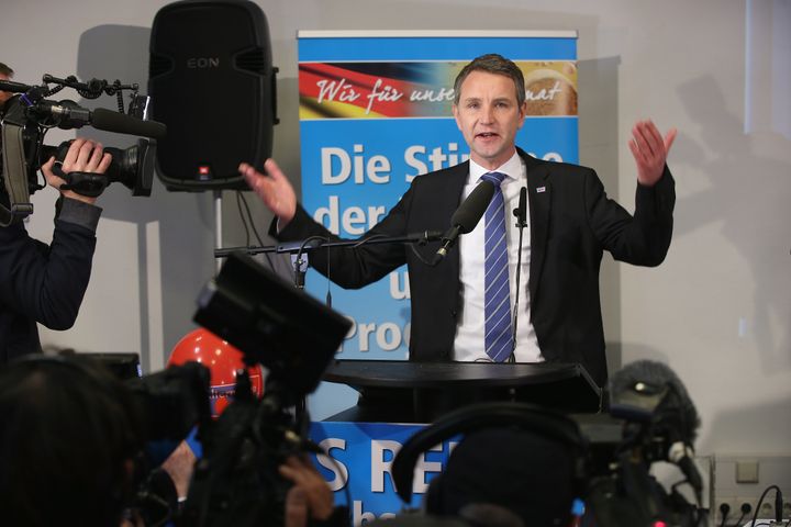 Bjoern Hocke, head of the Alternative fuer Deutschland political party (Alternative for Germany, AfD) in the state of Thuringia.
