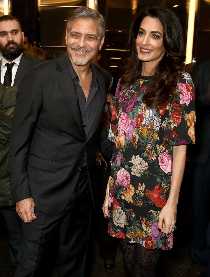 George and Amal Clooney attend the Netflix special screening and reception of "The White Helmets" hosted by The Clooney Foundation For Justice on Jan. 9.