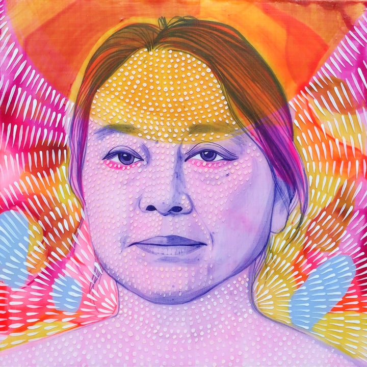 <p>Hung Liu from China by artist, Gina Tuzzi. She was born in Changchun China. After spending years farming in rice and wheat fields during the cultural revolution, she went on to study figurative realism in Beijing, . She immigrated to the US in the early 1980's where she attended graduate school and went on to become contemporary painter and a professor at Mills College in Oakland, CA .</p>