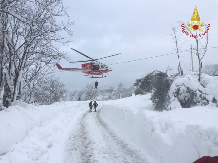 Firefighters arrive in the area