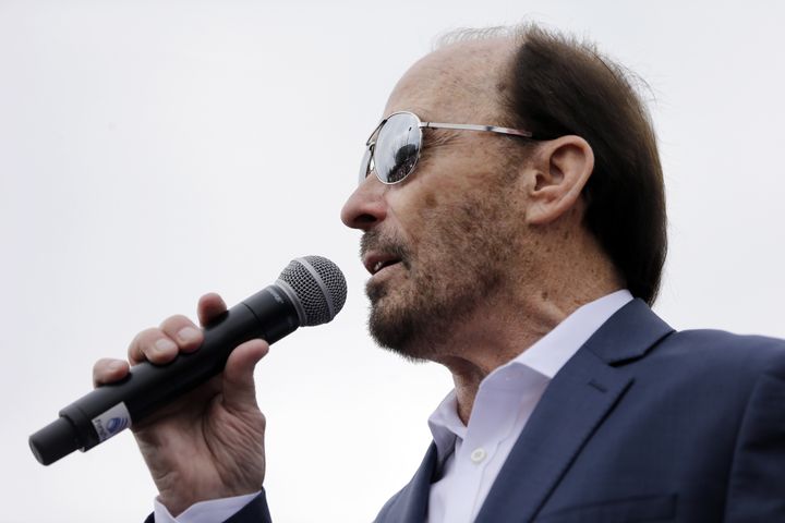 Lee Greenwood performing God Bless The USA at a rally for Republican presidential candidate Marco Rubio in February 2016 