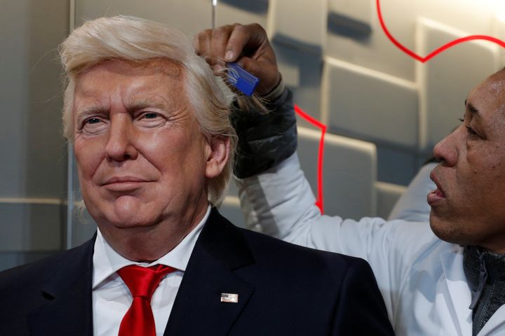 A fake (wax) version of Donald Trump.
