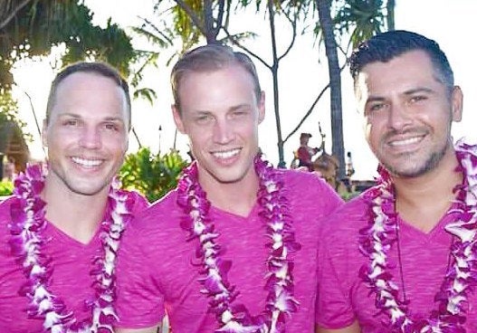“On Wednesdays we wear Pink” — The trio that vacations together, stays together! Barry, Claude and San Pedro during a family