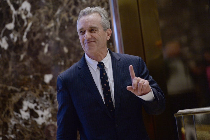 Robert F. Kennedy Jr., son of former Sen. Robert F. Kennedy, arrives in the lobby of Trump Tower on Jan. 10, 2017. Presi