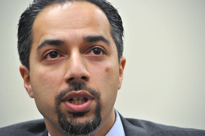 National Iranian American Council President Trita Parsi moderates a discussion about Iran's nuclear program on Capitol Hill in 2012 in Washington.