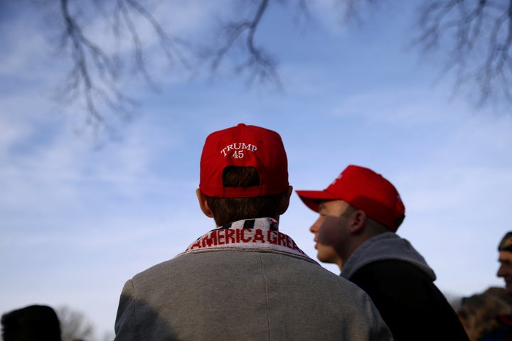 Supporters of President-elect Donald Trump attend an Inaugural Concert at the Lincoln Memorial.