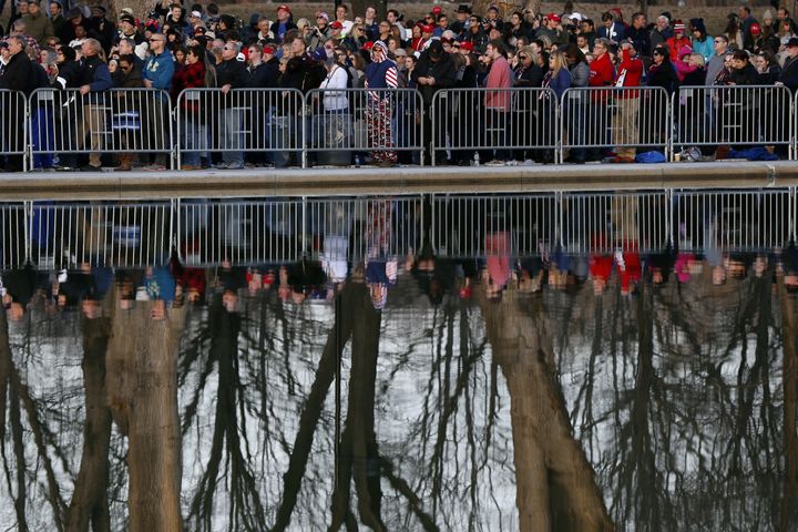 Supporters of Donald Trump attend an Inaugural Concert at the Lincoln Memorial at the National Mall in Washington.