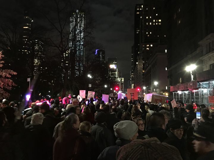 Standing in with the resistance on Central Park West on Inauguration Eve