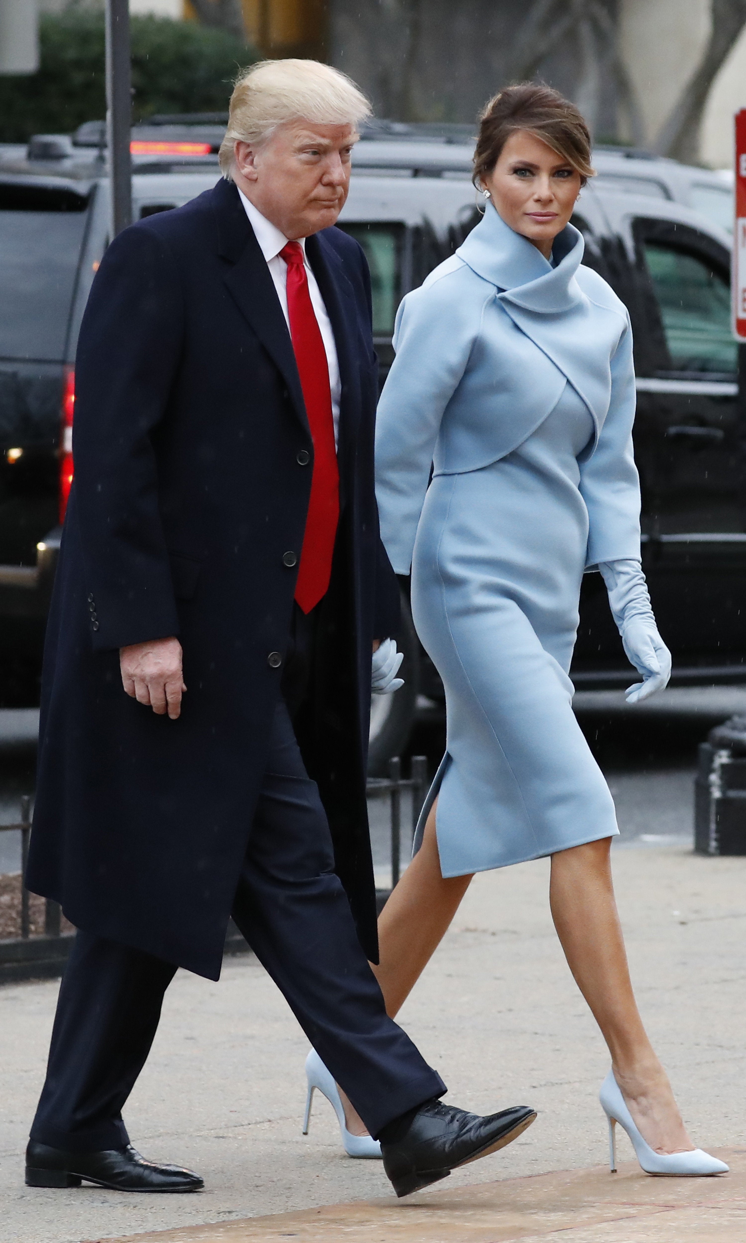 melania blue dress ralph lauren