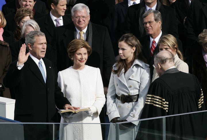 Laura Bush at her husband's second inauguration on Jan. 20, 2005.