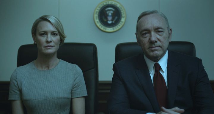 Robin Wright and Kevin Spacey as Claire and Frank Underwood 