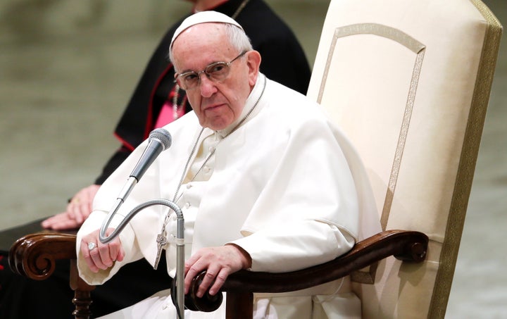 Pope Francis leads the weekly audience in Paul VI hall at the Vatican January 18, 2017.