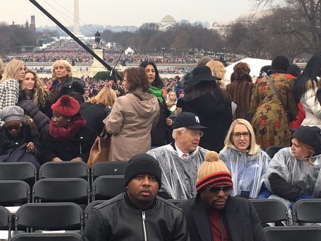 Floyd Mayweather (front right) told TMZ in November that he planned to attend Trump's inauguration.