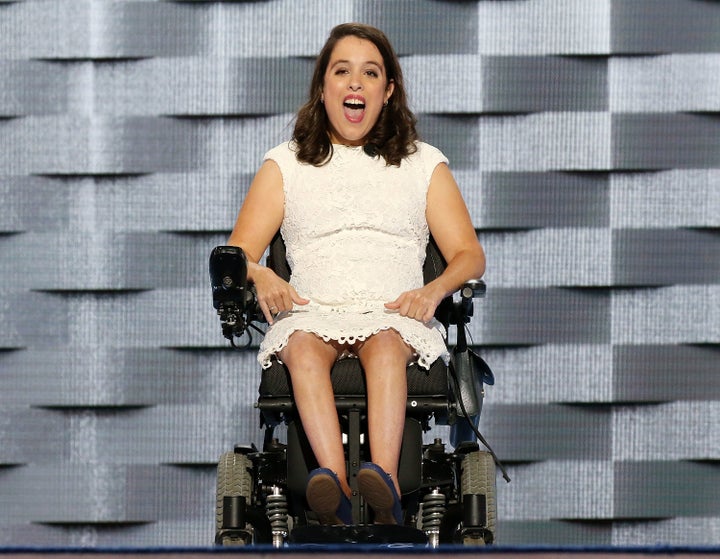 Anastasia Somoza, an international disability rights advocate, delivered remarks on the first day of the Democratic National Convention.