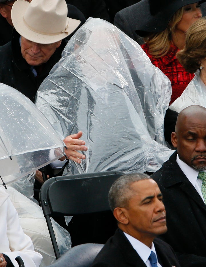 Internet goes berserk after former President George W. Bush grapples with  poncho during rain-soaked inauguration address – New York Daily News