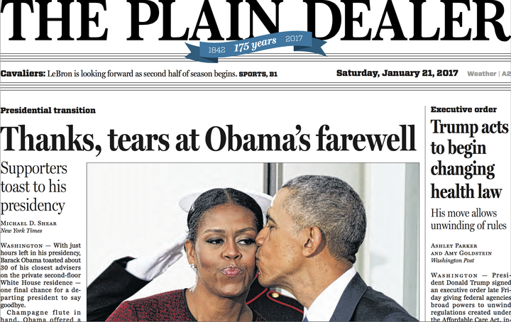 The Newsweum featured this front page for the Cleveland Plain Dealer