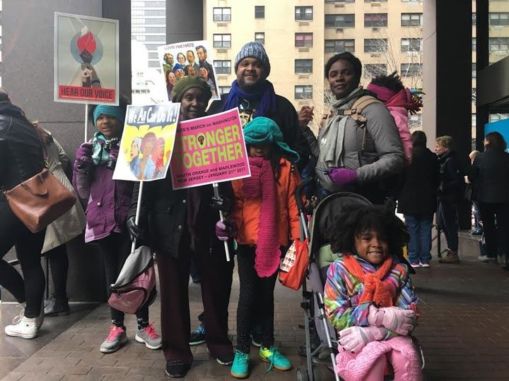 The Williams family showed solidarity with the Women's March on Washington by demonstrating in New York City on Jan. 21, 2017.
