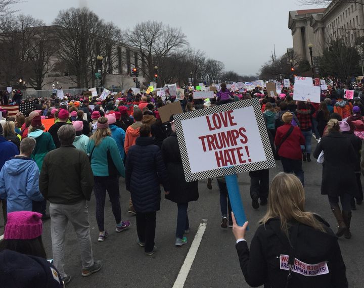 Protesters at the Women’s March on Washington 