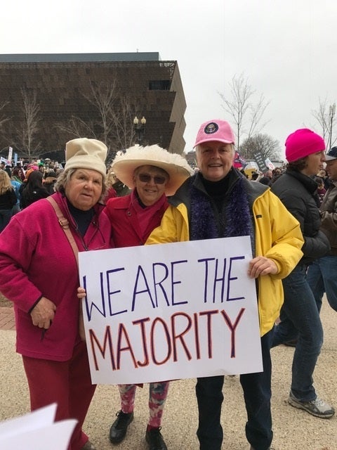 Me, in yellow, with some members of our posse. Yes, we have marched before. Rosemary marched with Dr. King. We all marched fo