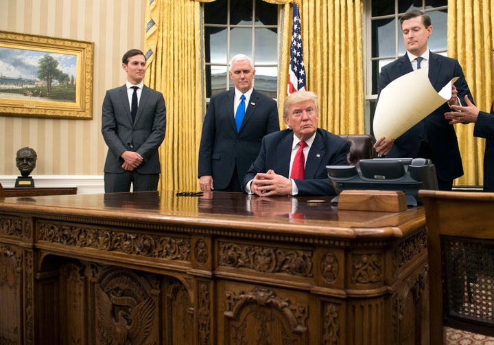 The bust sits beside the Resolute Desk in the Oval Office