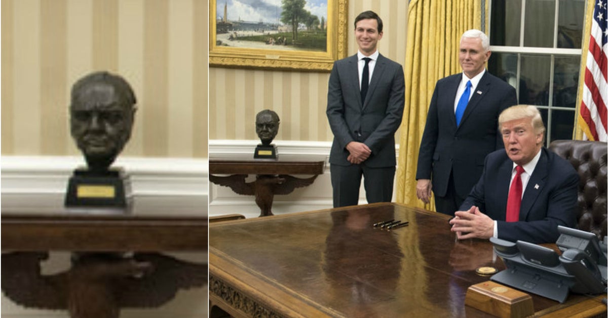 President Donald Trump Returns Bust Of Sir Winston Churchill To Oval