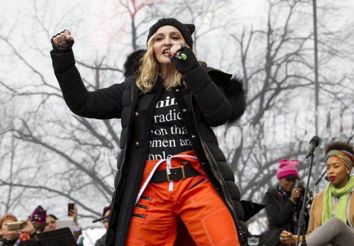 Madonna performed on stage during the Women's March rally in Washington.